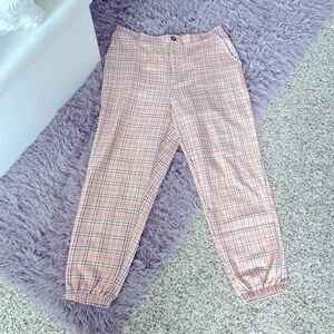 Rue21 Rue+ Salmon Pink Plaid Pants